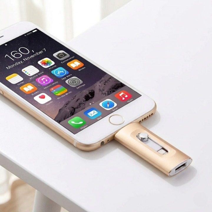 USB-stick voor iPhone 256GB – 3-in-1 fotostick voor smartphone en computer 0