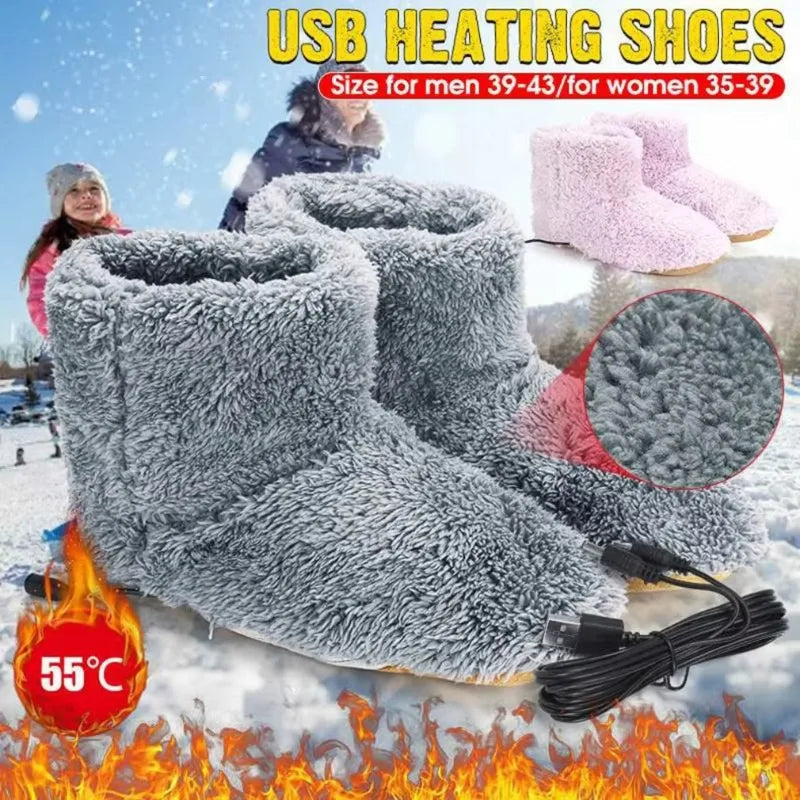 USB Oplaadbare Verwarmde Snowboots voor Heren en Dames met Pluche Voering 0