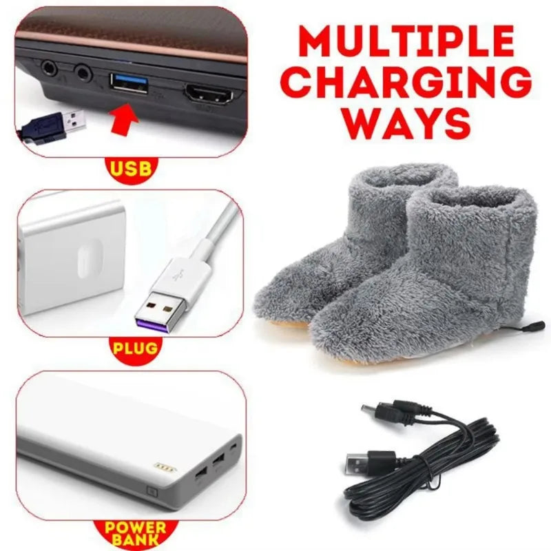 USB Oplaadbare Verwarmde Snowboots voor Heren en Dames met Pluche Voering 5