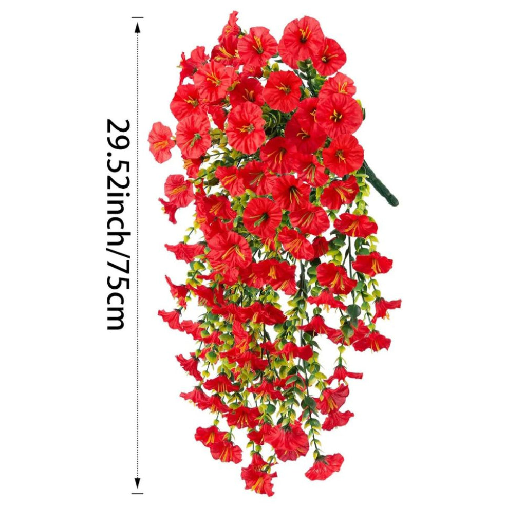 UV-bestendige kunstmatige ochtendglorie bloem hangende decoratie 3