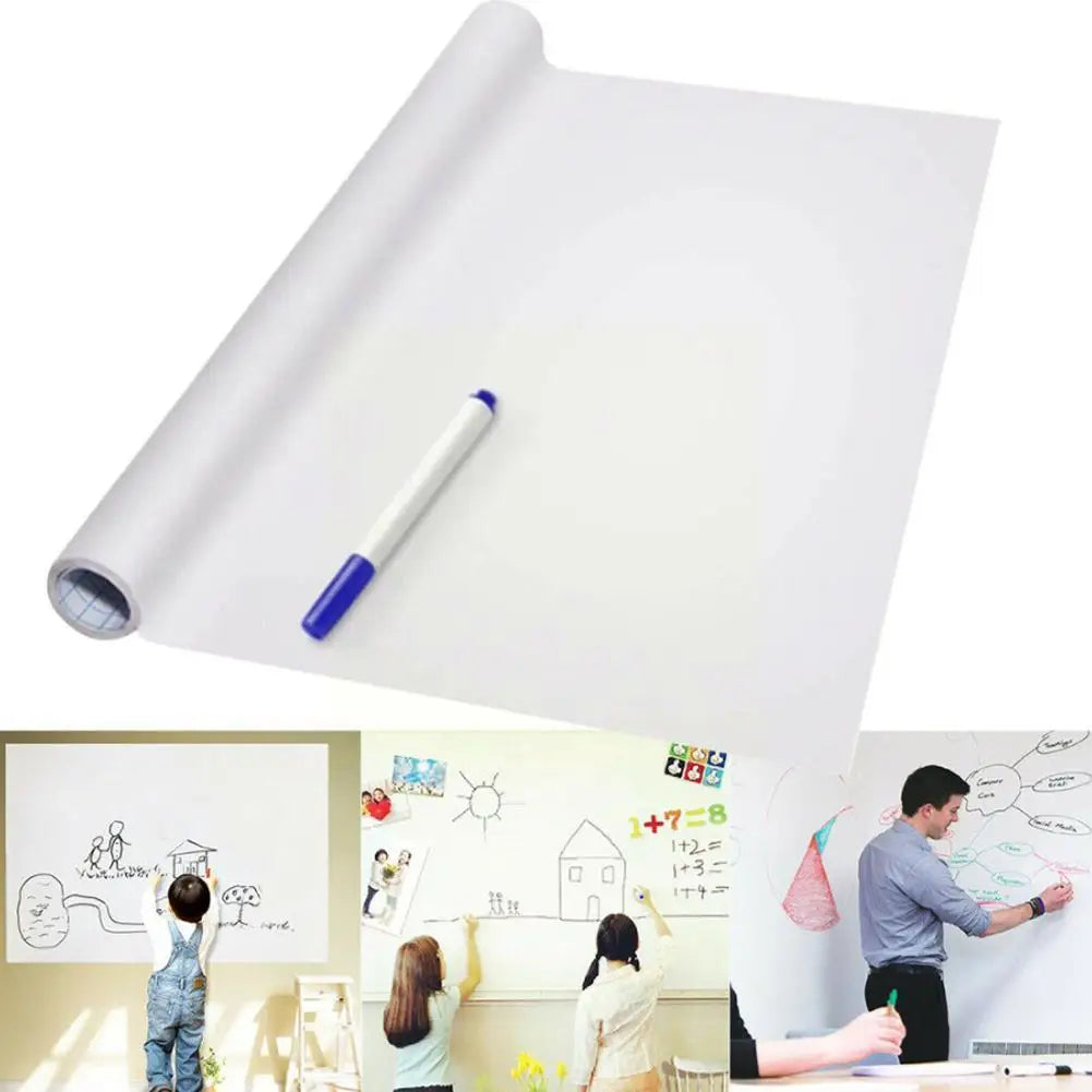 Uitwisbare Whiteboard Sticker 45x200 cm Zelfklevend PVC voor Onderwijs en Kantoor 0