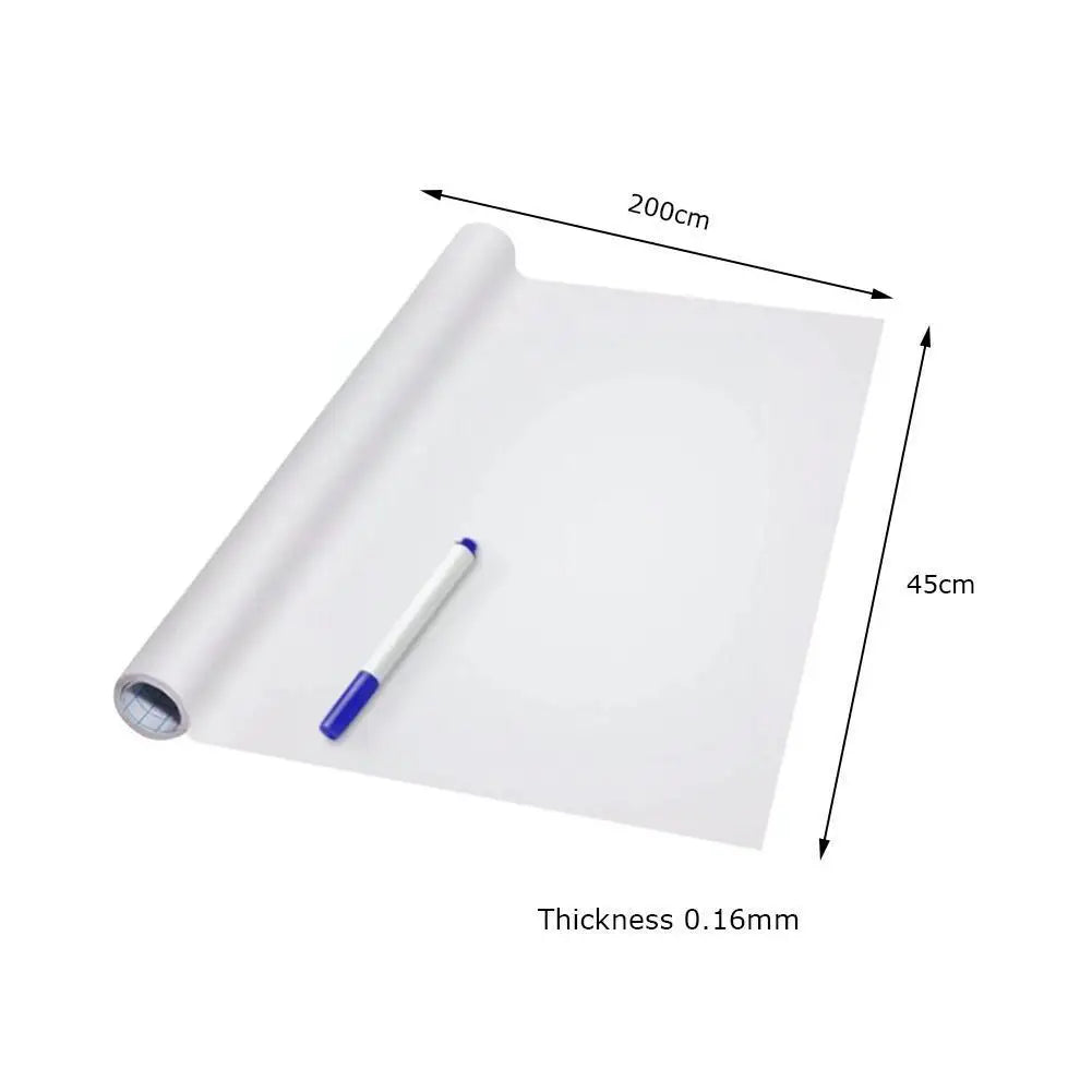 Uitwisbare Whiteboard Sticker 45x200 cm Zelfklevend PVC voor Onderwijs en Kantoor 2