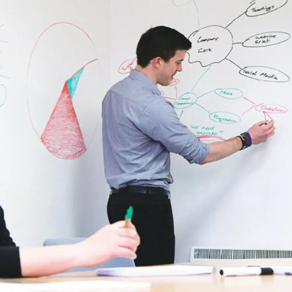 Uitwisbare Whiteboard Sticker 45x200 cm Zelfklevend PVC voor Onderwijs en Kantoor 4