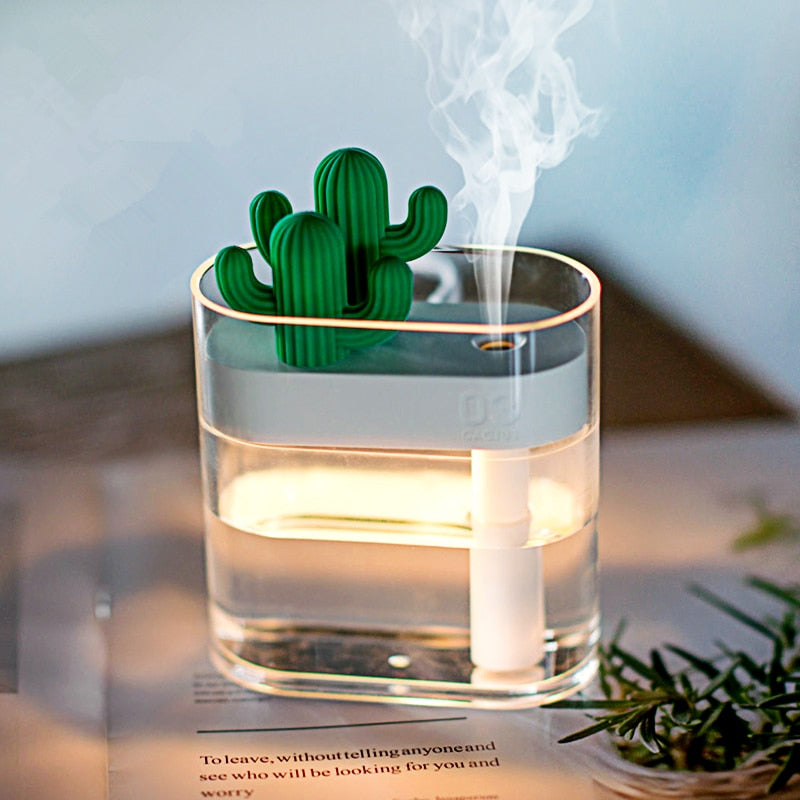 AromaVida Aroma Diffuser – Ultrasonisch Cactus Design met LED & 160ml Tank
