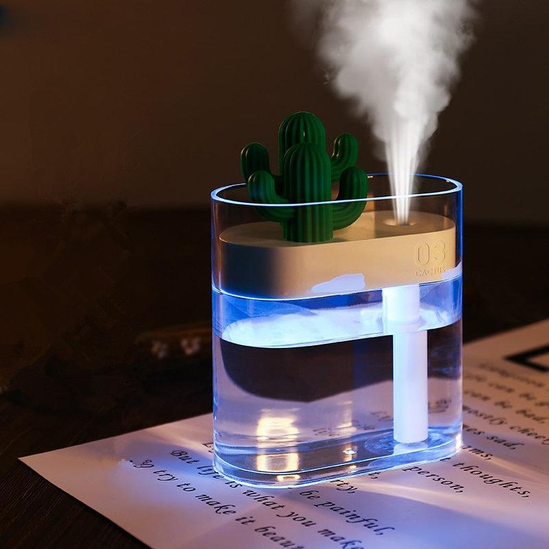 AromaVida Aroma Diffuser – Ultrasonisch Cactus Design met LED & 160ml Tank