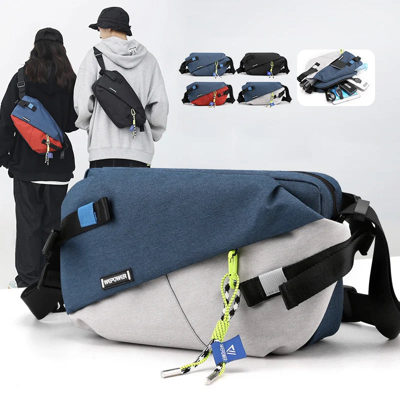 Unisex Nylon Crossbody Tas voor Outdoor Reizen, 31x20x12 cm, Verstelbare Schouderriem 0