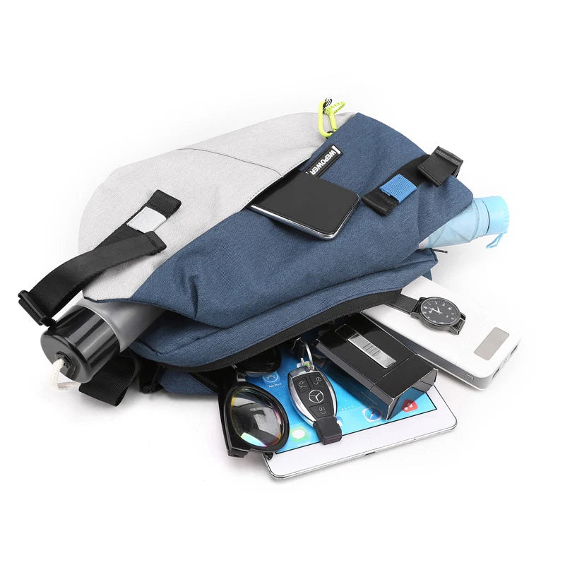 Unisex Nylon Crossbody Tas voor Outdoor Reizen, 31x20x12 cm, Verstelbare Schouderriem 1