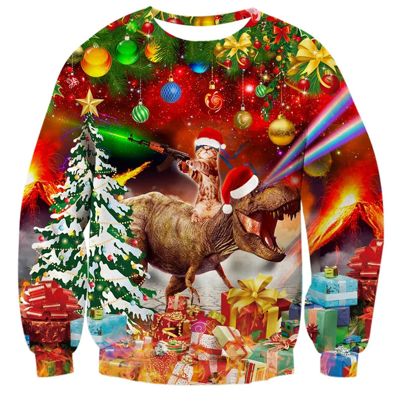 Unisex sweatshirt met 3D print voor katten- en hondenliefhebbers 3