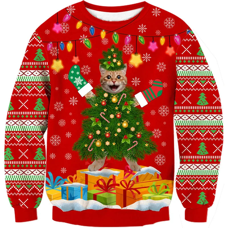 Unisex sweatshirt met 3D print voor katten- en hondenliefhebbers 6