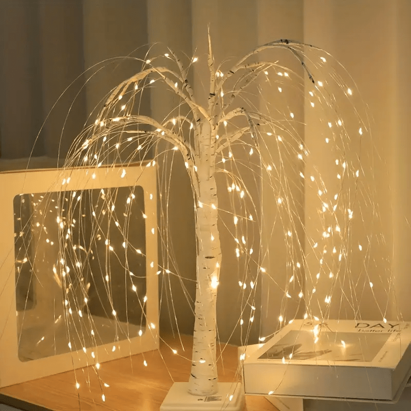 WillowGlow Lichtboom – Lámpara decorativa de sauce llorón con luz blanca cálida y ambiente natural