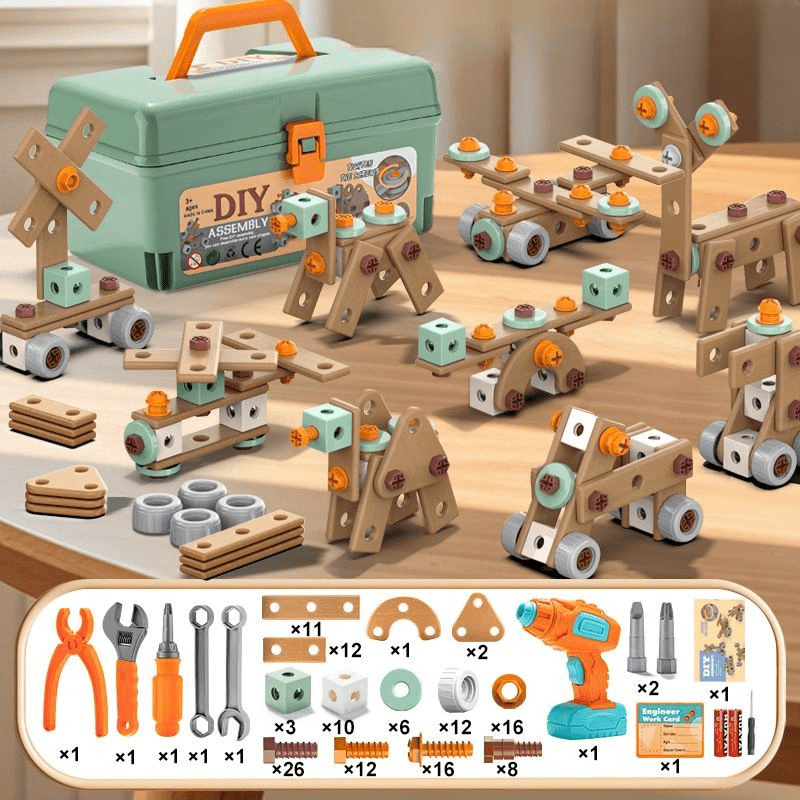 Set di giochi da costruzione – Cacciavite elettrico e valigetta degli attrezzi