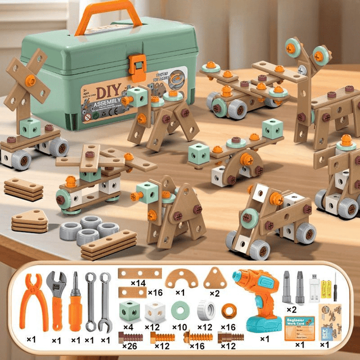 Set di giochi da costruzione – Cacciavite elettrico e valigetta degli attrezzi