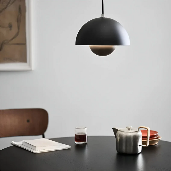 Lámpara colgante NordicBlossom – lámpara escandinava con pantalla en forma de flor y luz LED cálida