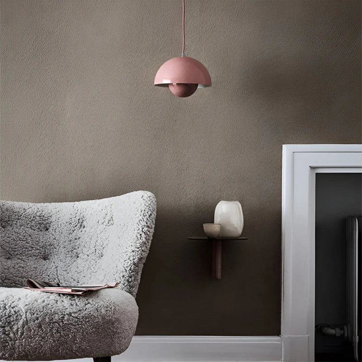 Lámpara colgante NordicBlossom – lámpara escandinava con pantalla en forma de flor y luz LED cálida