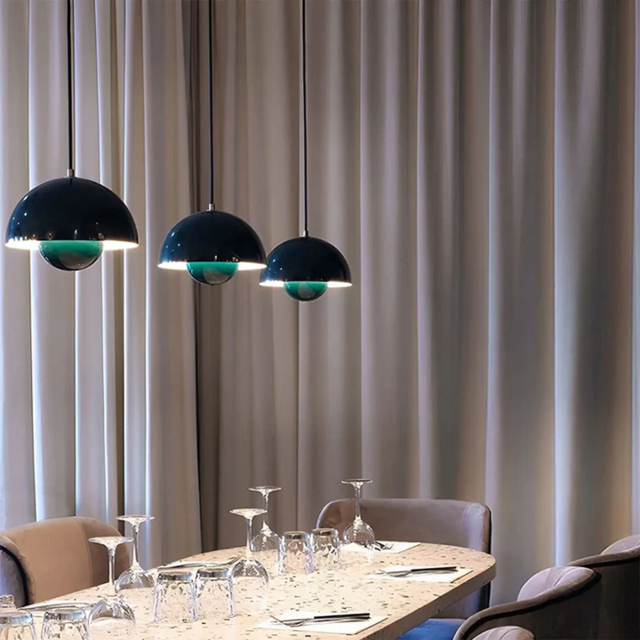Lámpara colgante NordicBlossom – lámpara escandinava con pantalla en forma de flor y luz LED cálida