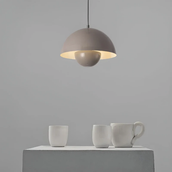 Lámpara colgante NordicBlossom – lámpara escandinava con pantalla en forma de flor y luz LED cálida