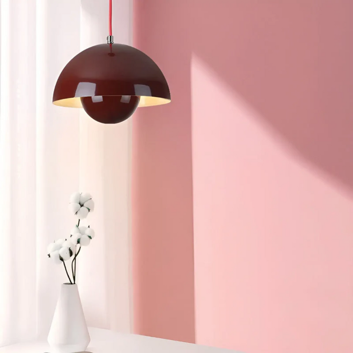 Lámpara colgante NordicBlossom – lámpara escandinava con pantalla en forma de flor y luz LED cálida