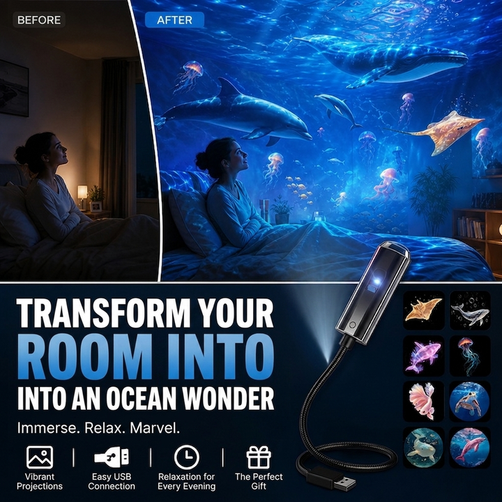 Sterrenhemelprojector – 10 Motieven &amp; Flexibele USB-Arm Vestragear