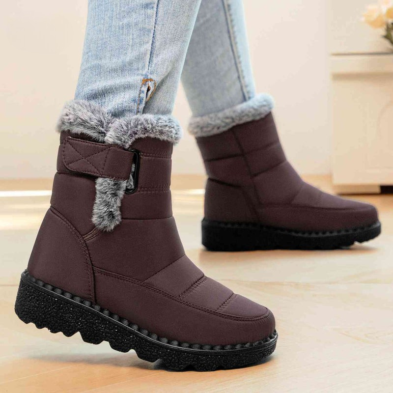 Bottes d'hiver en neige avec doublure chaude – bottines antidérapantes et déperlantes