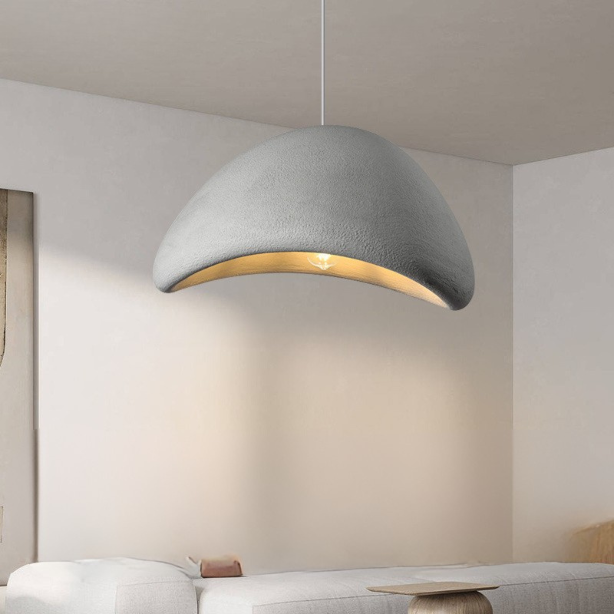 Llum penjant Zenara – Llum de sostre Japandi de resina mat amb disseny minimalista i orgànic