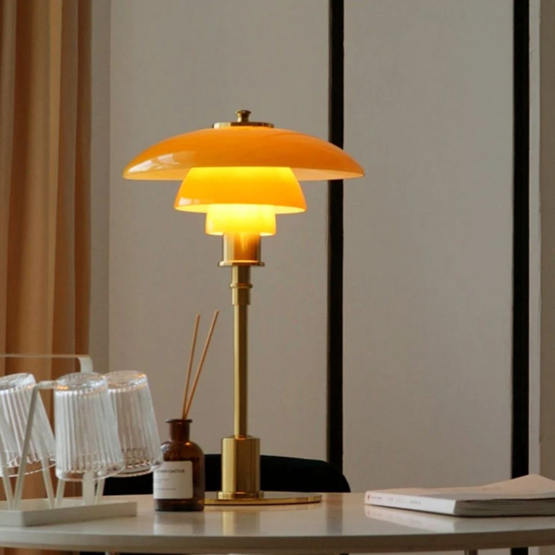 Nordora – LED tafellamp glas Scandinavisch design – woon & werkruimte