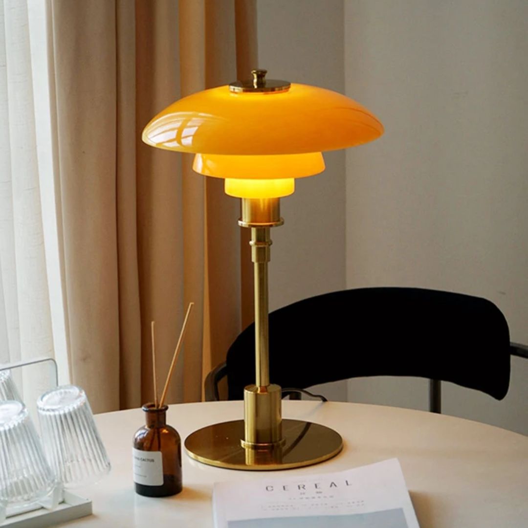 Nordora – LED tafellamp glas Scandinavisch design – woon & werkruimte