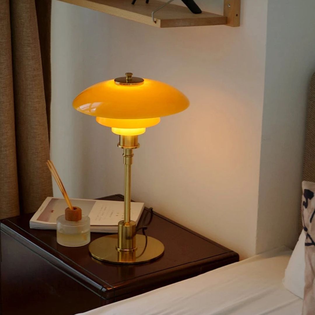 Nordora – LED tafellamp glas Scandinavisch design – woon & werkruimte