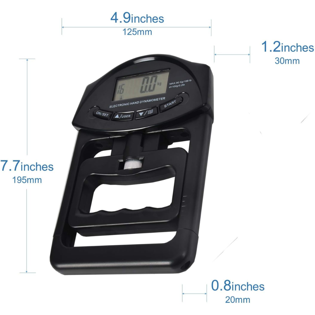 Handscope Digitale Handkrachtmeter – Meting tot 90 kg & Geheugenfunctie