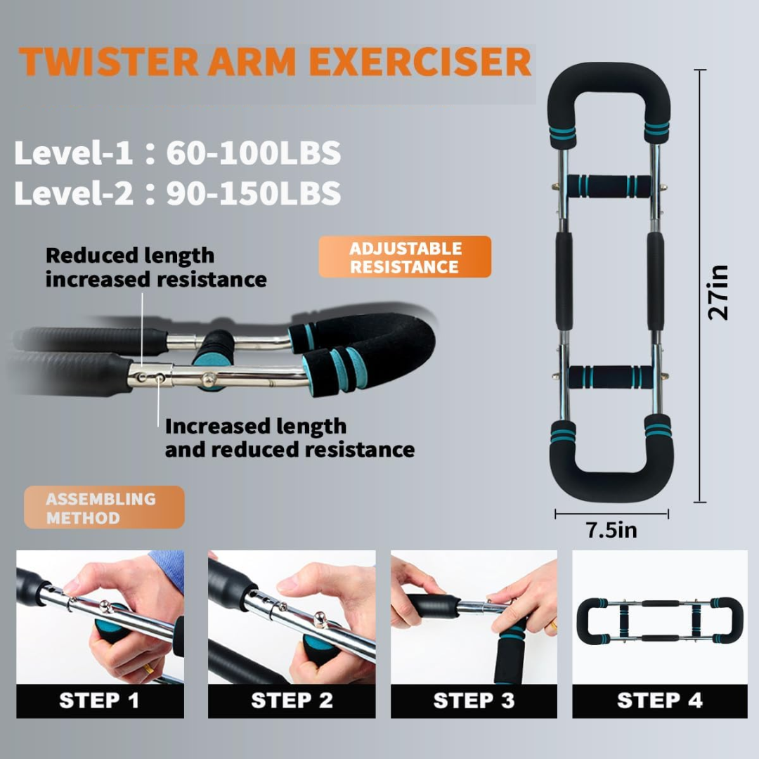 MusclePro Power Twister – Resistenza Regolabile per Allenamento della Parte Superiore del Corpo