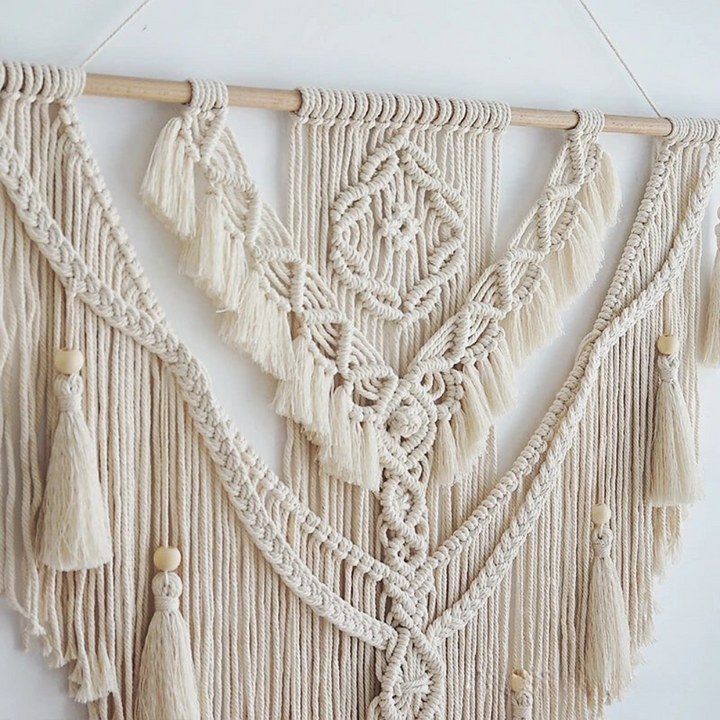 BohoNest – Colgador de pared de macramé estilo escandinavo – Decoración para el hogar