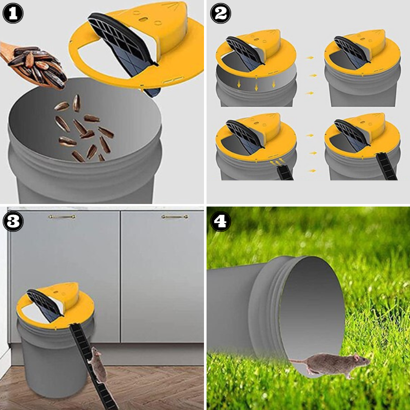 Coperchio per secchio trappola per topi – Design riutilizzabile, senza veleno e per secchi da 20–30 L