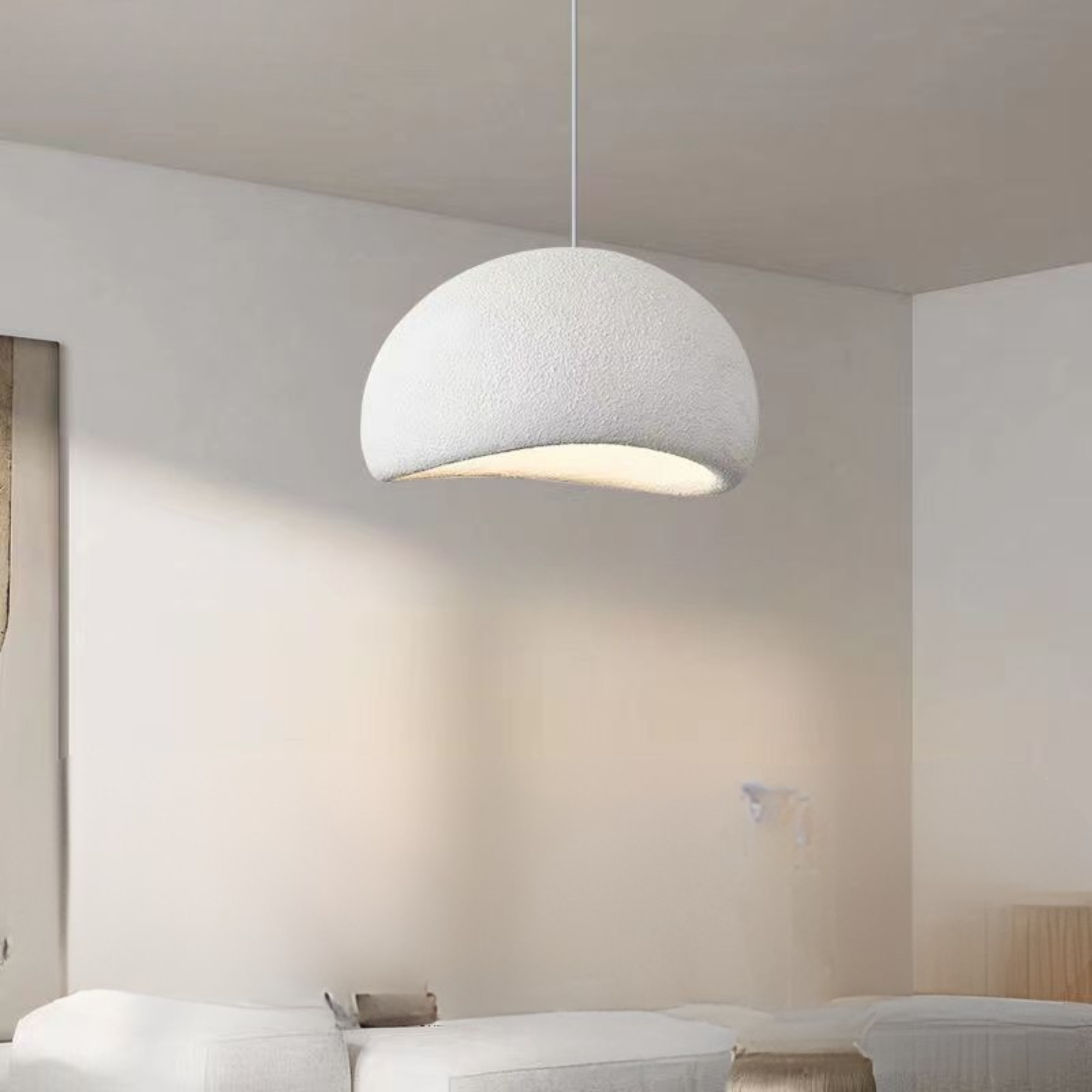 Llum penjant Zenara – Llum de sostre Japandi de resina mat amb disseny minimalista i orgànic