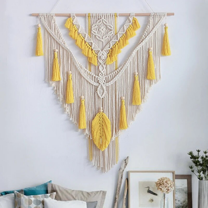 BohoNest – Colgador de pared de macramé estilo escandinavo – Decoración para el hogar