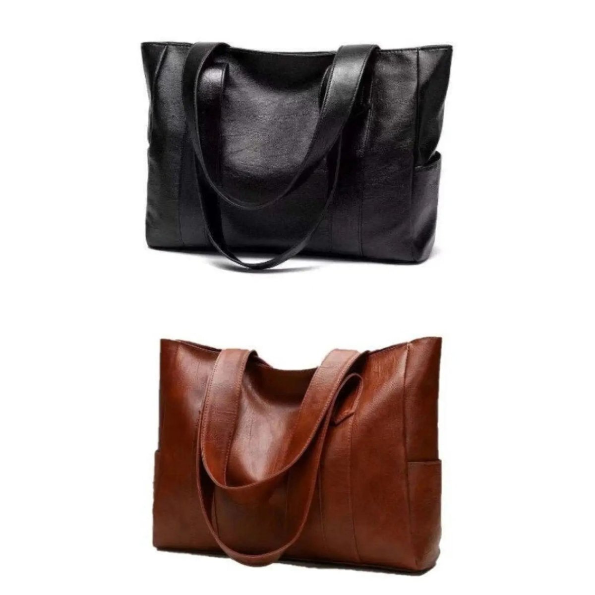 Bolso de hombro de cuero – Diseño espacioso, cierre de cremallera resistente y correa de transporte cómoda