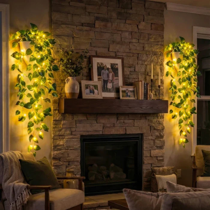 Artificial Ivy Planter Light – Green Vines with Warm LED Lights for Dim Corners Tevako