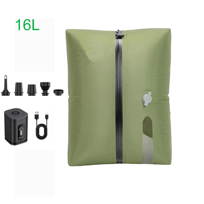 Vacuümzakken Kleding Set 17L-40L met Automatische Luchtpomp voor Bagagecompressie 15