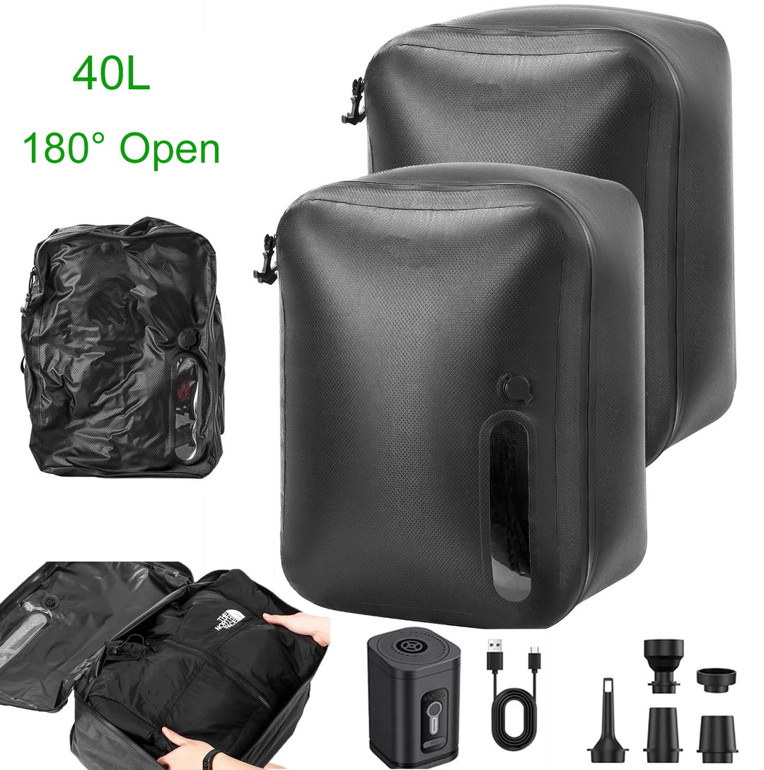 Vacuümzakken Kleding Set 17L-40L met Automatische Luchtpomp voor Bagagecompressie 18