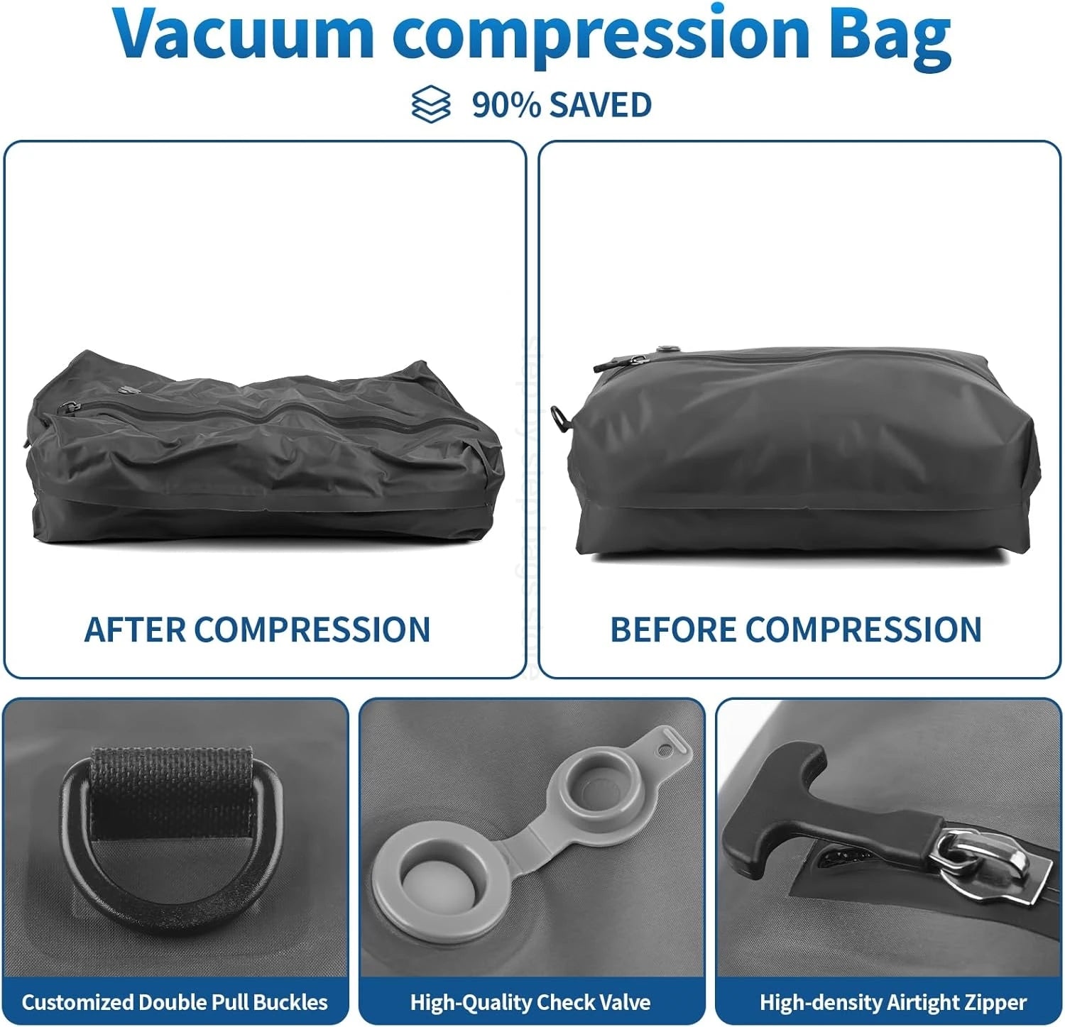 Vacuümzakken Kleding Set 17L-40L met Automatische Luchtpomp voor Bagagecompressie 2