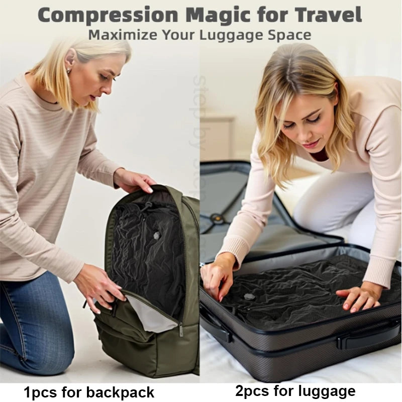 Vacuümzakken Kleding Set 17L-40L met Automatische Luchtpomp voor Bagagecompressie 3