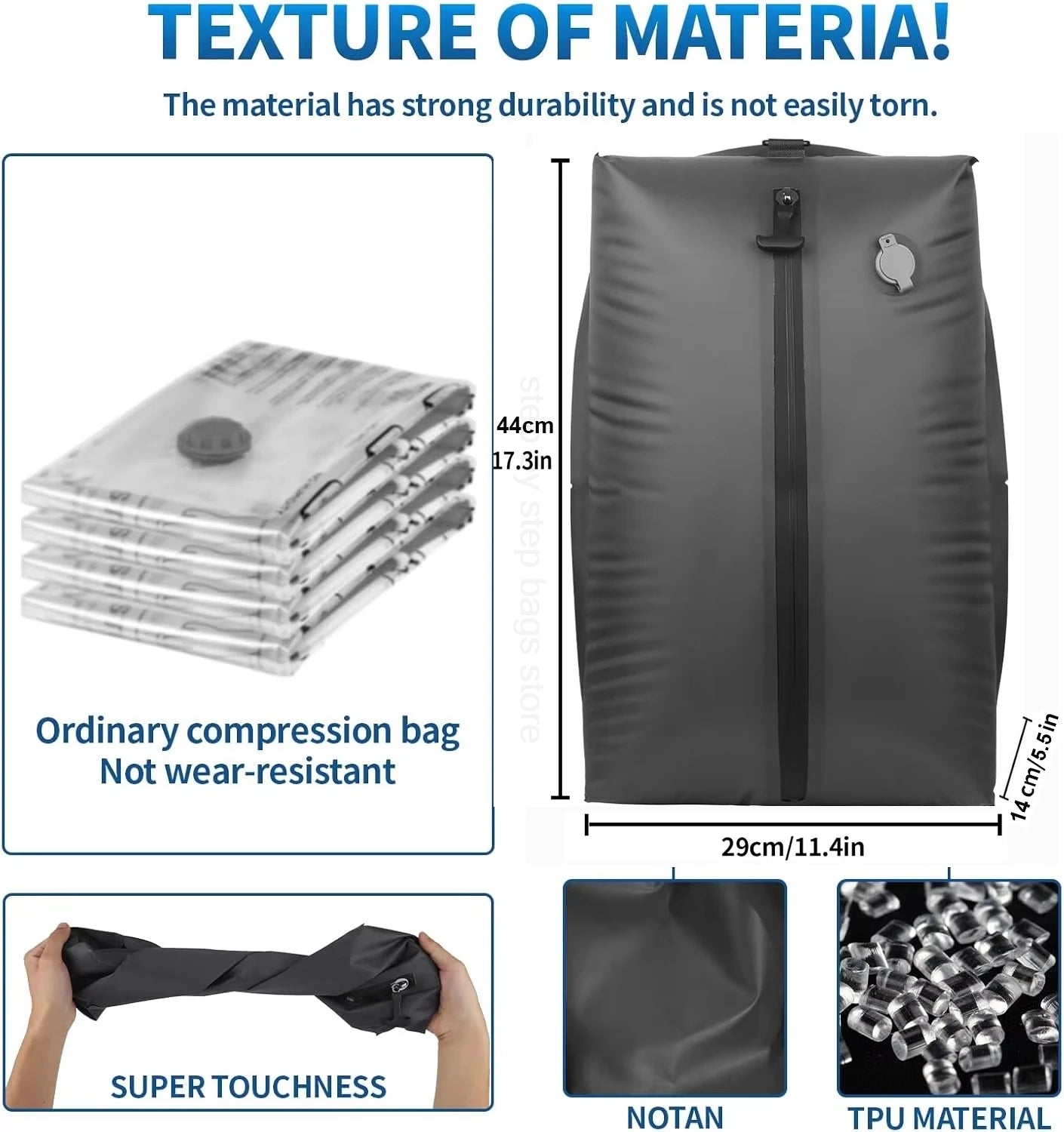 Vacuümzakken Kleding Set 17L-40L met Automatische Luchtpomp voor Bagagecompressie 4