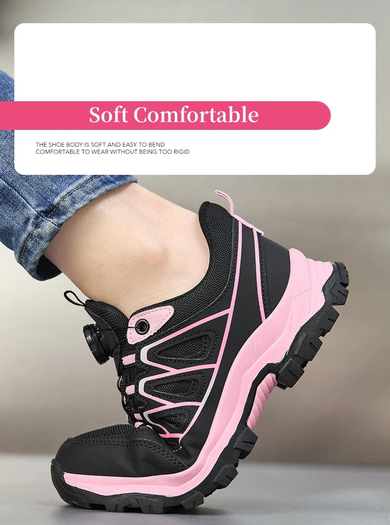 Veiligheidsschoenen Dames S3 met Stalen Neus, Ademend en Antislip, Roze 5