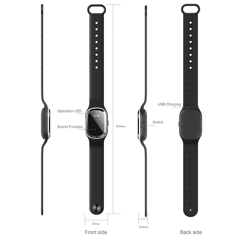 Verstelbare Anti-Muggen Armband voor Kinderen en Volwassenen, USB-Oplaadbaar 5