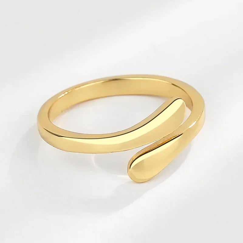 AuroLuxe Verstelbare Ring – Zilverkleurig Roestvrij Staal met Geometrisch Design & Tijdloze Elegantievorm