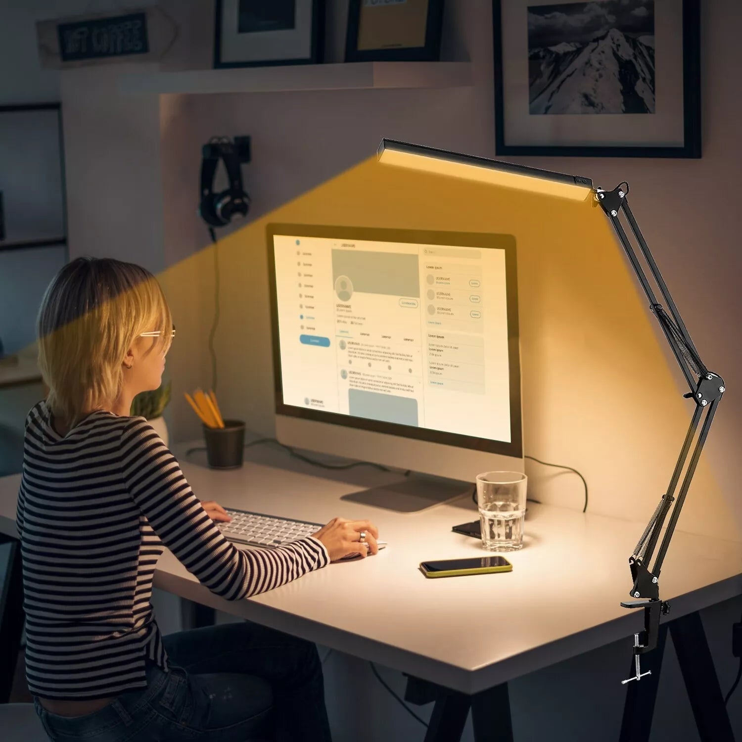 Verstelbare LED-bureaulamp met dimfunctie en kleurtemperatuur | Moderne aluminium tafellamp | Werkplek verlichting | Studielamp met geheugen | Sansoti 3