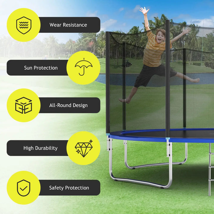 Vervangend Veiligheidsnet voor Trampolines 6Ft, 8Ft, 10Ft - Scheurbestendig PE 3