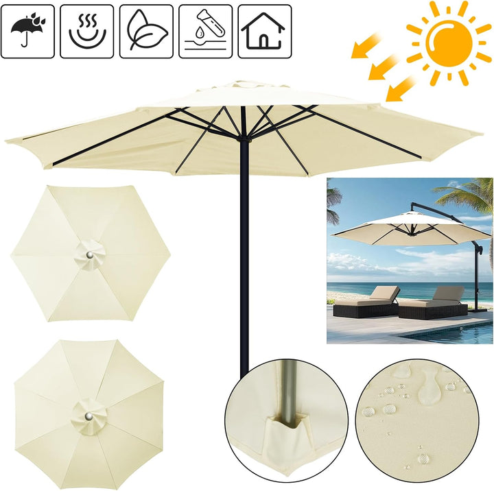 Vervangingshoes voor parasol 6/8 spaken waterafstotend met ventilatie 2-3 meter | Sansoti 1