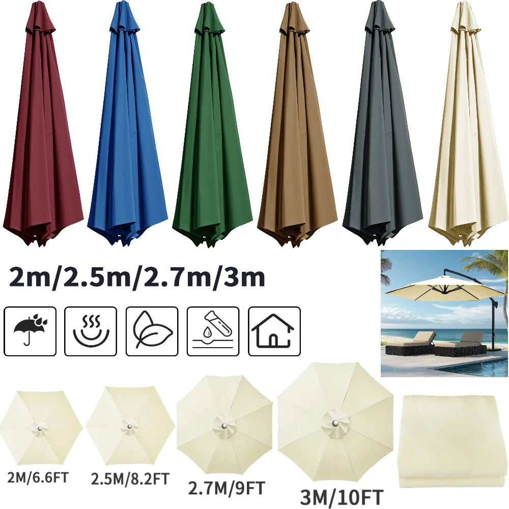 Vervangingshoes voor parasol 6/8 spaken waterafstotend met ventilatie 2-3 meter | Sansoti 2