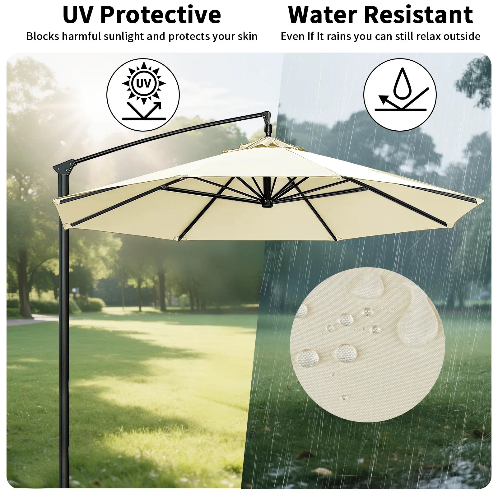 Vervangingshoes voor parasol 6/8 spaken waterafstotend met ventilatie 2-3 meter | Sansoti 3
