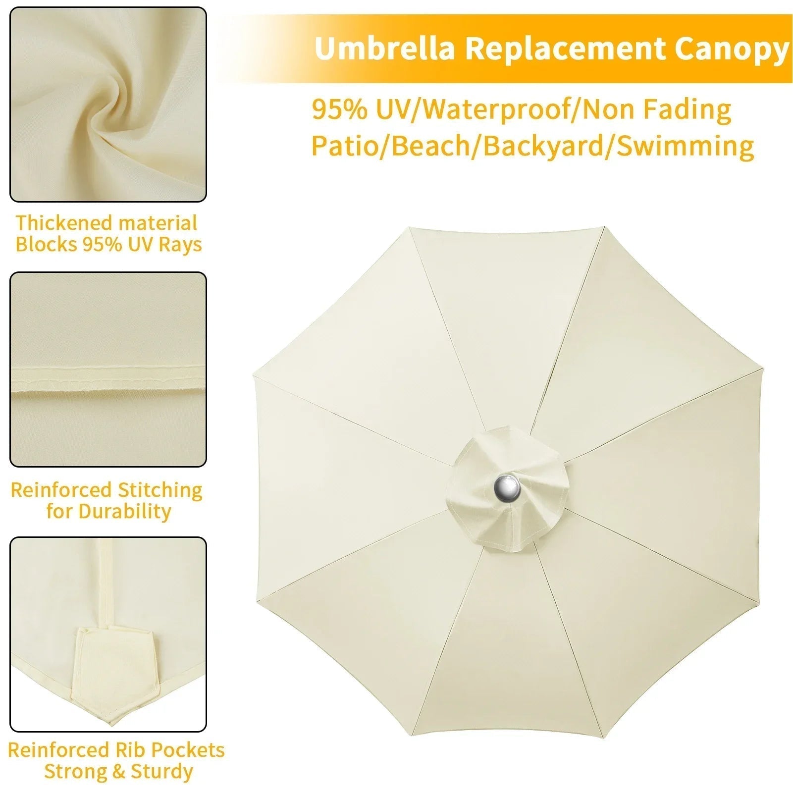 Vervangingshoes voor parasol 6/8 spaken waterafstotend met ventilatie 2-3 meter | Sansoti 4