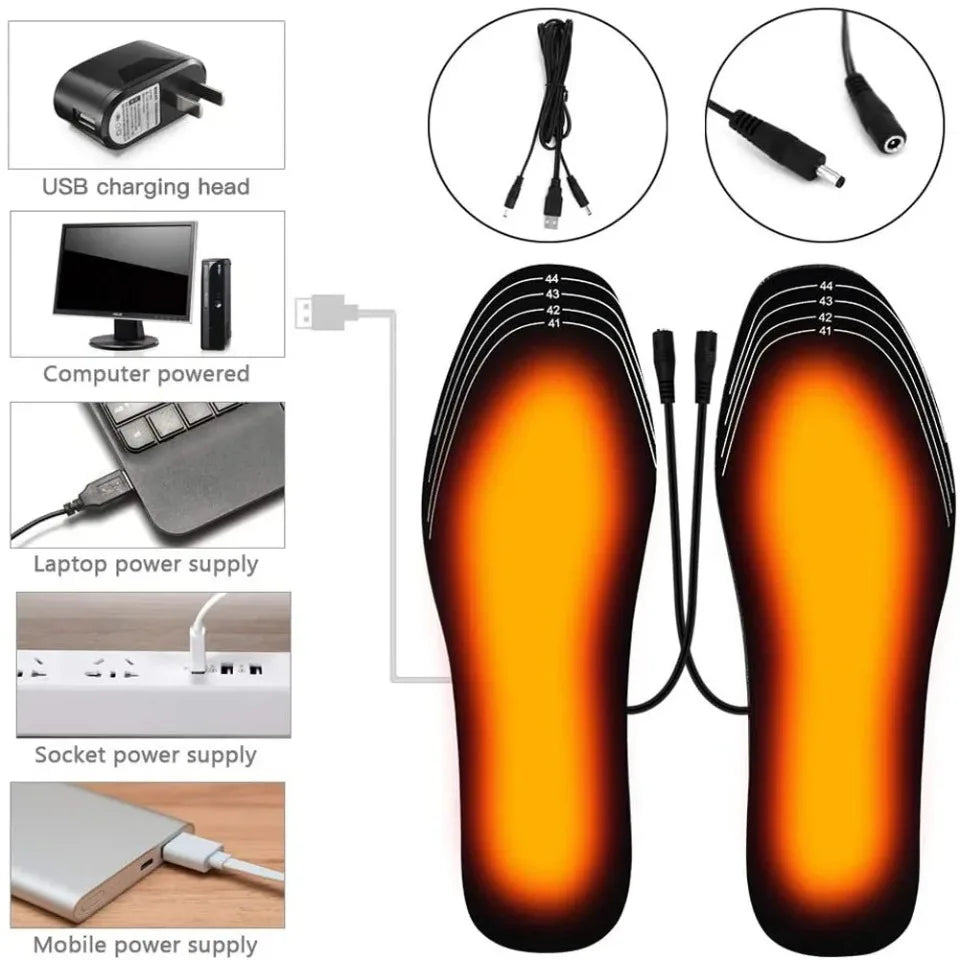 Verwarmde Inlegzolen USB Oplaadbaar voor Outdoor en Skiën, Maat 35-46 3